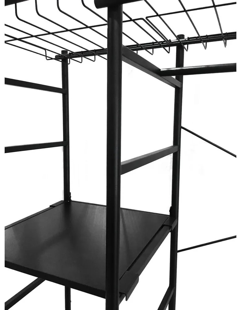 Čierny šatník Kave Home Storn, výška 182 cm