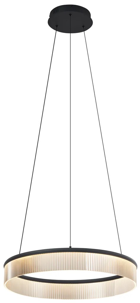 Moderné závesné svietidlo čierne 59cm vrátane LED 3-krokového stmievania - Anello Chandelier