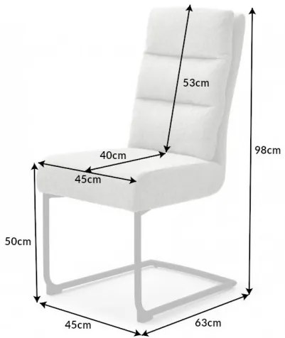 Stolička konzolová Comfort štruktúrovaný materiál svetlošedá