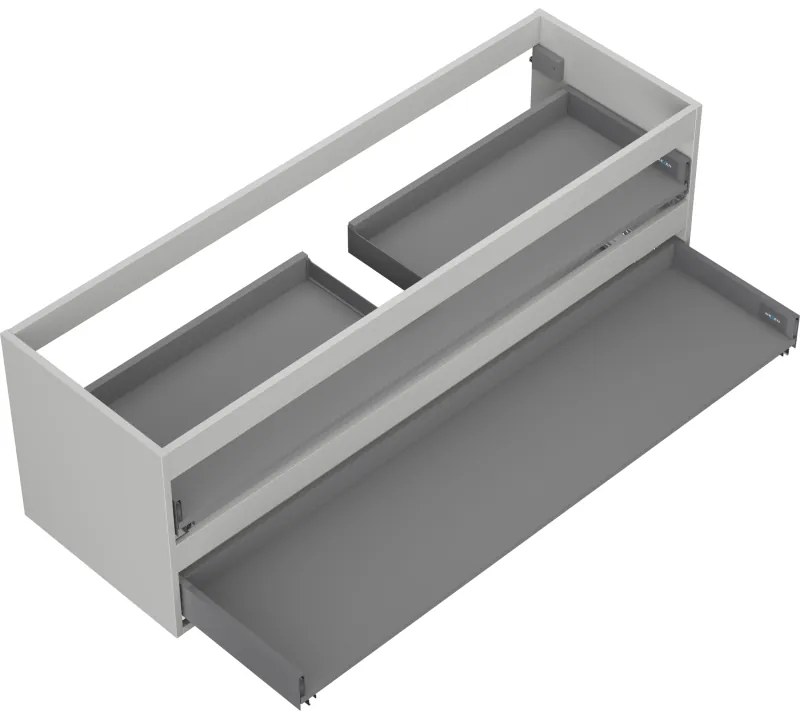 Mexen Box-A, závesná skrinka 140 cm, 2 zásuvky, matná sivá, 91AX0-1400-470-2-62