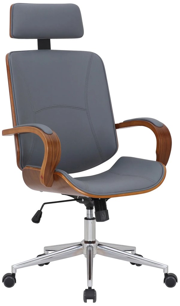 Design-Shop Kancelárska stolička Dayton - drevo orech - Sivá