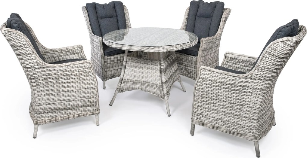 Záhradný nábytok KINGSTON 100 svetlo-sivý s tmavými poduškami