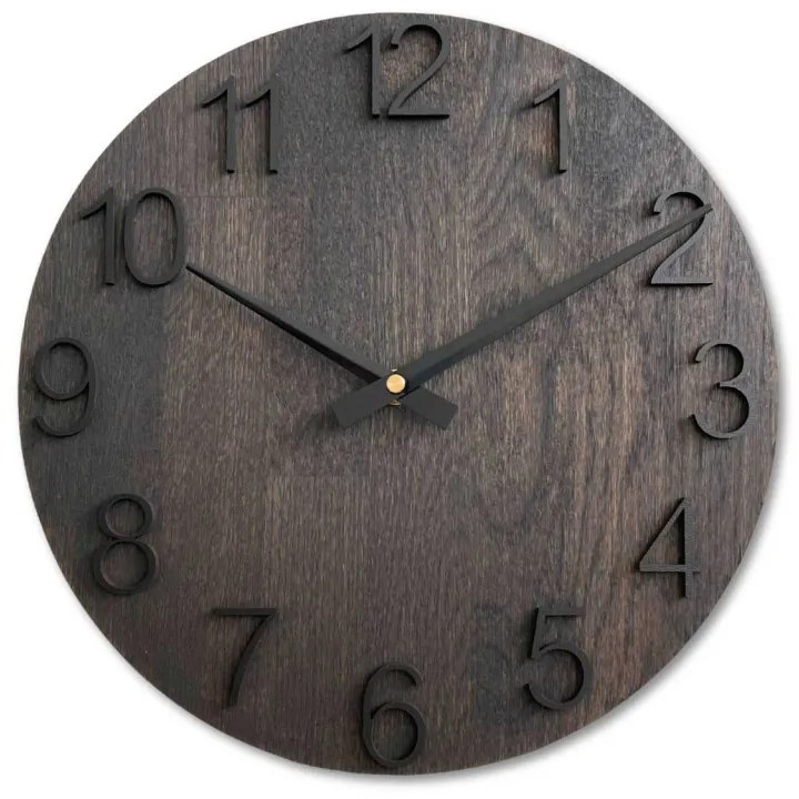 Elegantné nástenné hodiny z masívneho dubu I SENTOP MAS016-OSMO-3169-heads-black