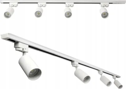 LED koľajnica 2m + 4x GU10 bodové žiarovky - sada