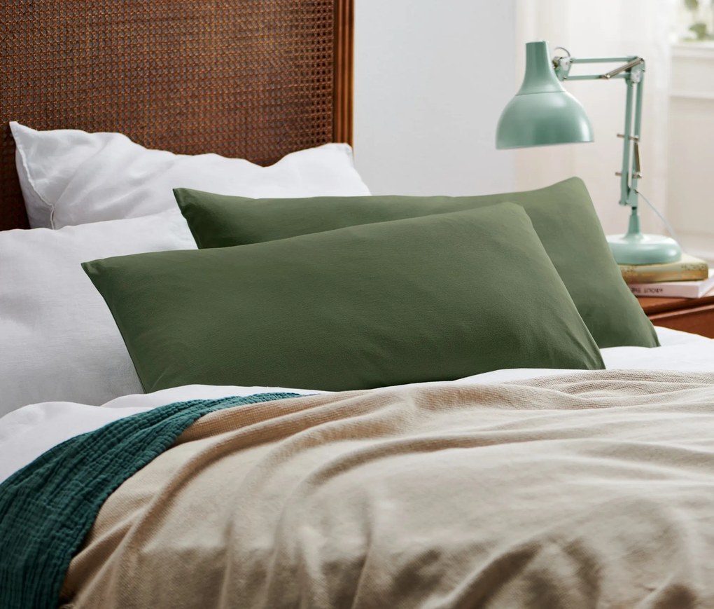 Džersejové obliečky na vankúš, 2 ks, zelené