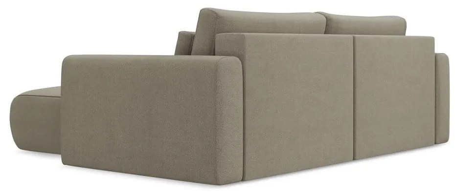 Svetlohnedá rozkladacia/s úložným priestorom rohová pohovka (pravý roh/s leňoškou) Kapua – Makamii