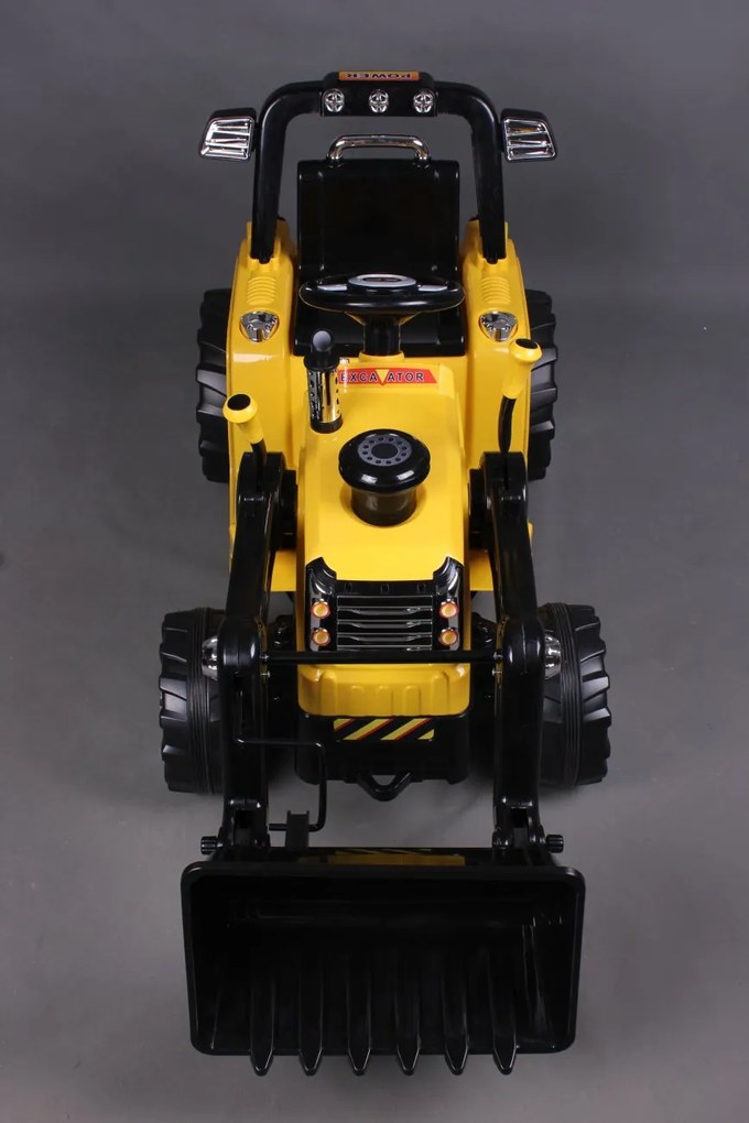 Detské elektrické autíčko BestBerg BBCC-40Y - nakladač / od 3 rokov / nosnosť 30 kg / žltá
