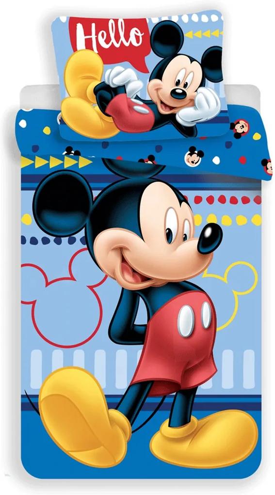 Jerry Fabrics Detské obliečky Mickey 004 Hello, Rozmer 1x70x90 / 1x140x200 cm