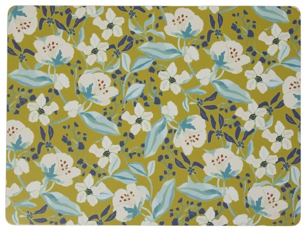 4ks pevné korkové prestieranie s kvetmi Flowers - 30*40*0,4cm