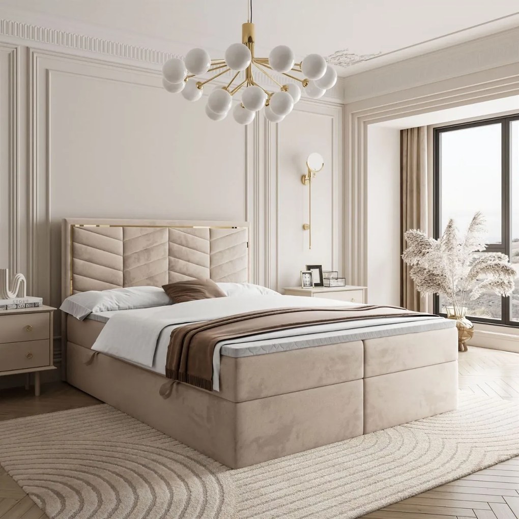 MANŽELSKÁ POSTEĽ NESSIE 140X200 ROYAL VELVET BÉŽOVÁ