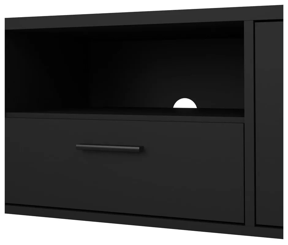 Čierny TV stolík 147x38 cm Media – Tvilum