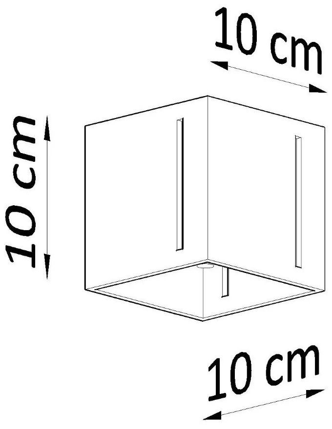Biele stropné svietidlo s kovovým tienidlom 10x10 cm Pax – Sollux