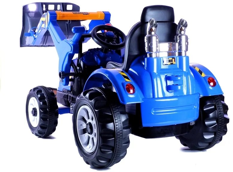 LEAN TOYS : ELEKTRICKÝ TRAKTOR S NABERAČKOU MODRÝ - 2x45W - 2x6V7Ah - 2022