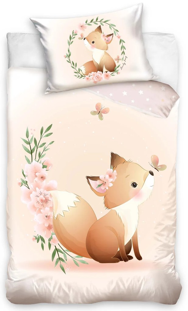 DETSKÉ BAVLNENÉ OBLIEČKY BABY FOX 90X120 CM, 1KS 40X60 CM VZOROVANÉ