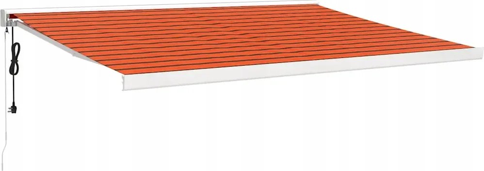 vidaXL Zvinovacia markíza oranžová a hnedá 4,5x3 m tkanina a hliník