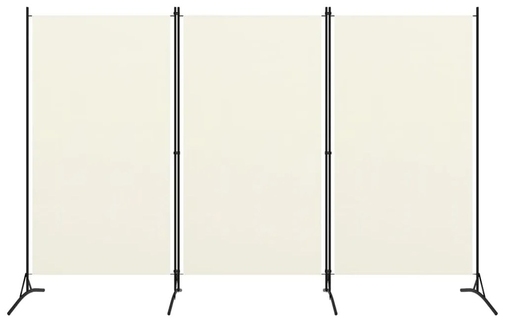 vidaXL Paraván s 3 panelmi, krémovo biely 260x180 cm