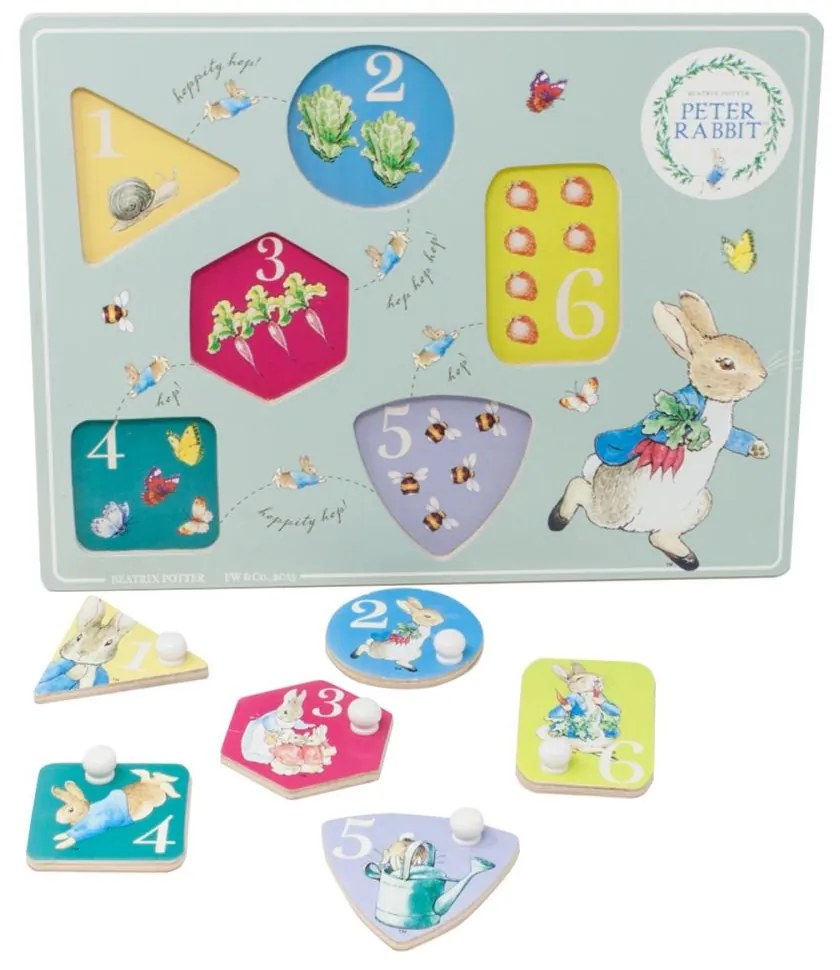 Rainbow Vkladacie puzzle počítanie králiček Peter