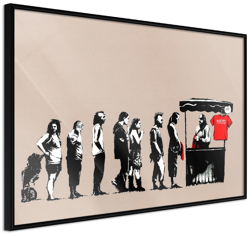 Artgeist Plagát - Destroy Capitalism [Poster] Veľkosť: 60x40, Verzia: Zlatý rám s passe-partout