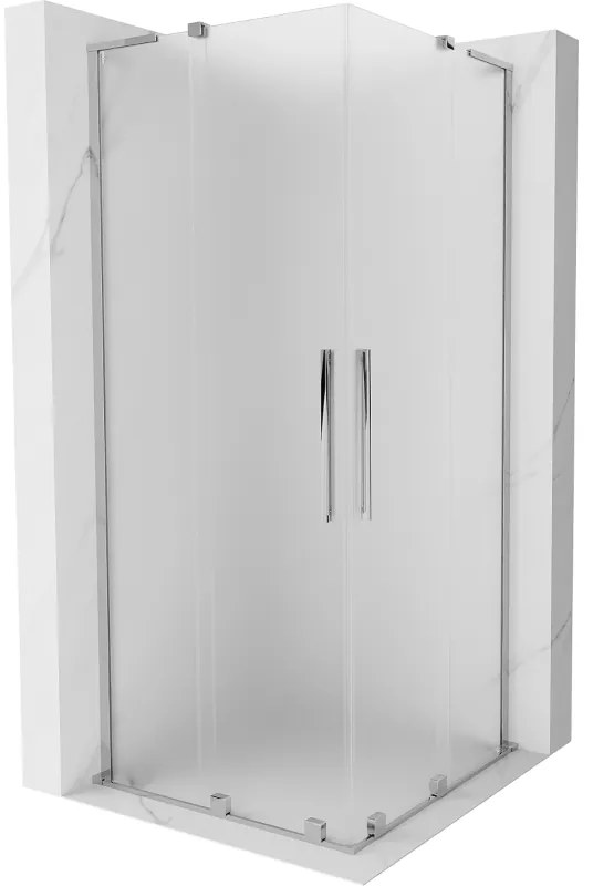 Mexen Velar L Duo, sprchový kút s posuvnými dverami 80 x 80 cm, 8mm sklo námraza, chrómová, 871-080-080-02-33-01