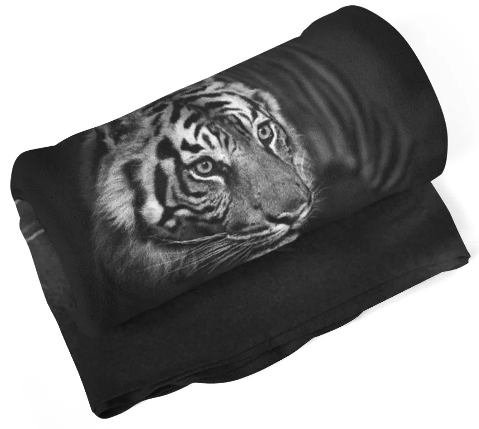 Sablio Deka Čierno-biely tiger - 150x120 cm