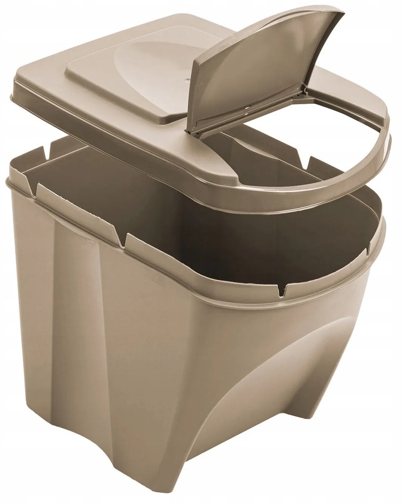 Odpadkové koše na tříděný odpad, sada 3ks x 25l SORTIBOX - ECO WOOD