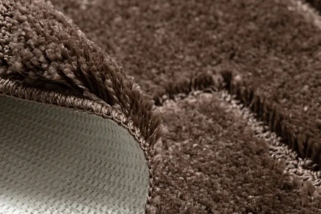 Kúpeľňový koberček SUPREME LINES línie, hnedý kruh