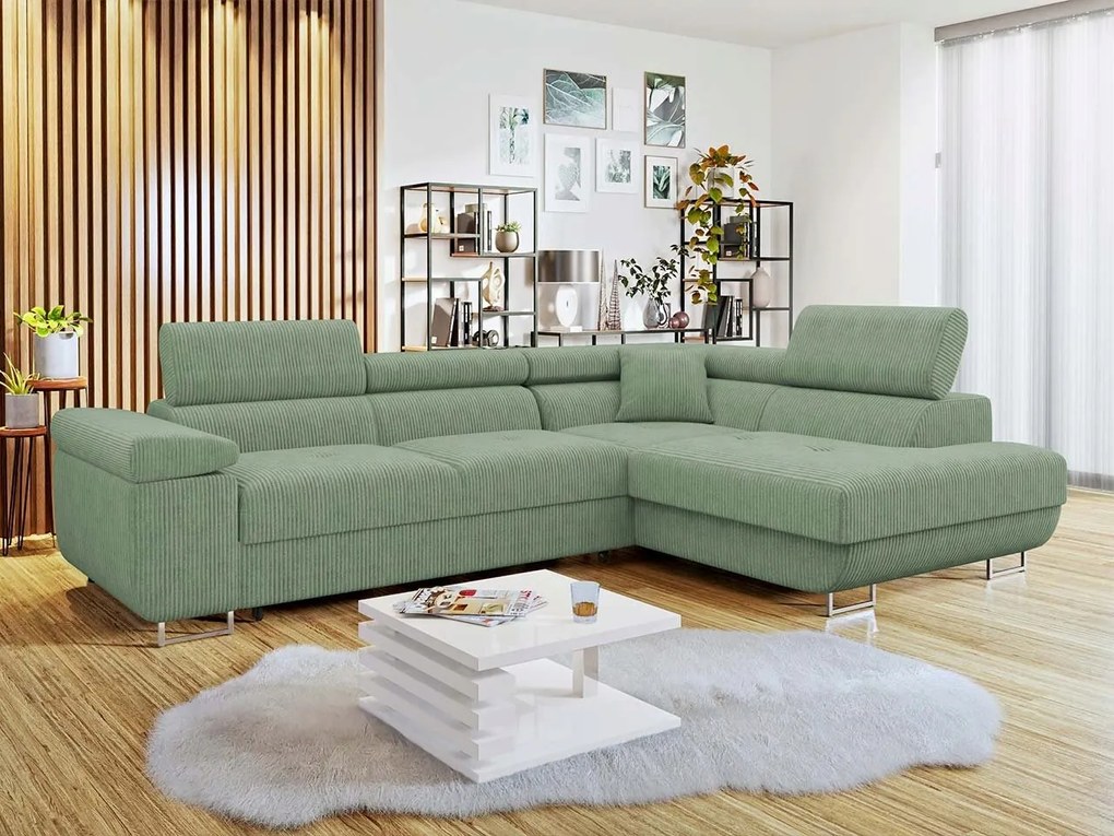 Rohová sedacia súprava Tulin (zelená)