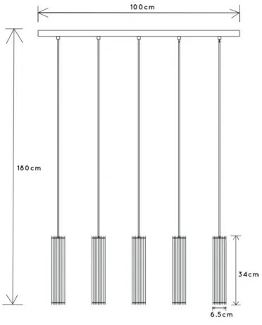 Lucide 73406/05/30 - Luster na lanku LIONEL 5xE27/60W/230V