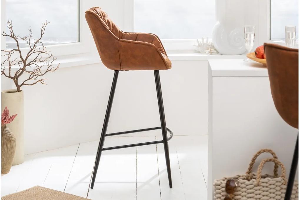 Dizajnová barová stolička Kiara antik hnedá