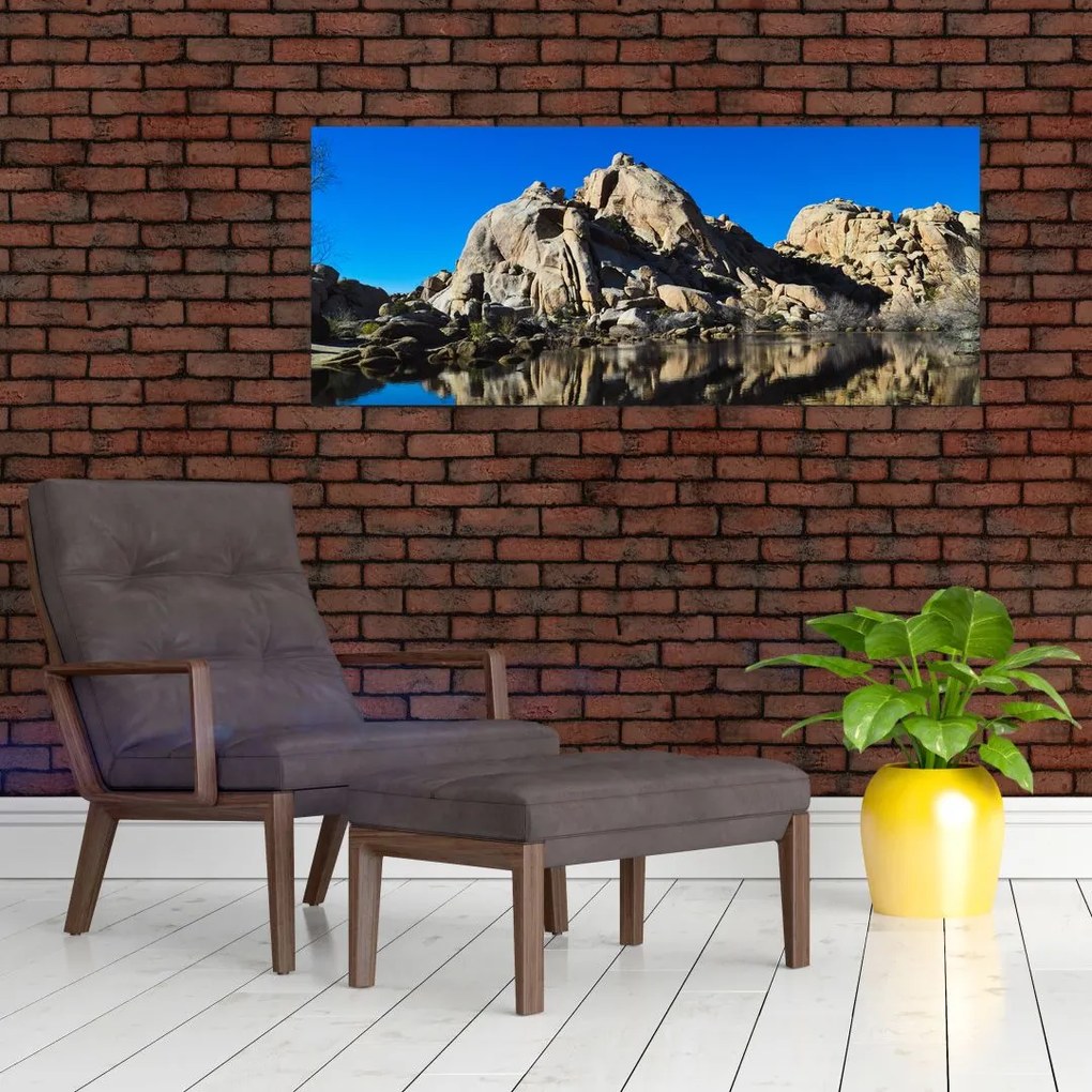 Obraz zrkadlenie skál (120x50 cm)