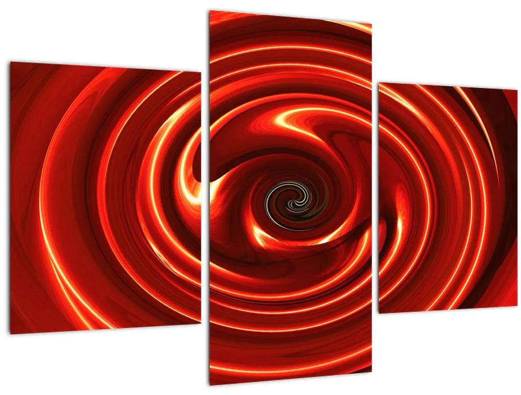 Abstraktný obraz - červená špirála (90x60 cm)