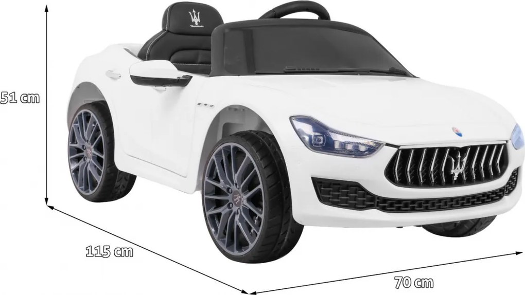 Ramiz Maserati Ghibli batéria pre deti Biela + diaľkové ovládanie