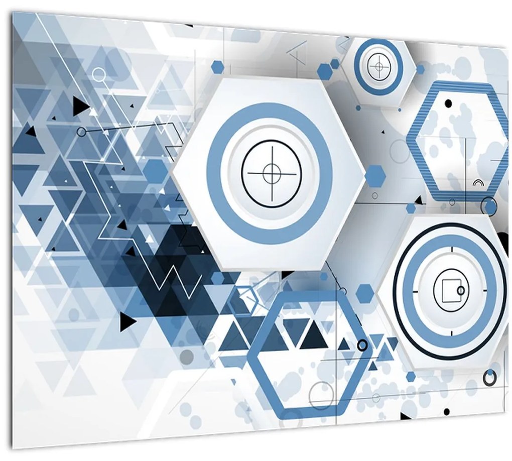 Sklenený obraz - Geometrická abstrakcia (70x50 cm)