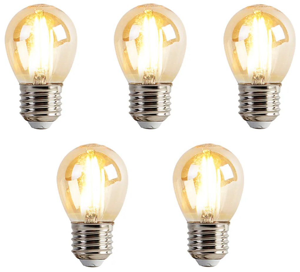 Sada 5 stmievateľných LED žiaroviek E27 P45 Goldline 3,5 W 330 lm 2100 K