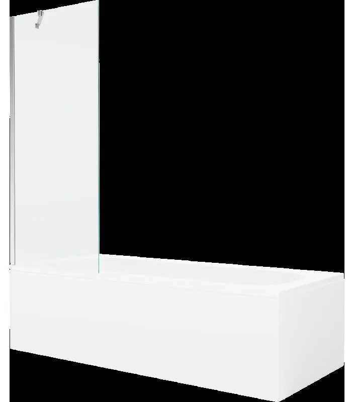 Mexen Vega obdĺžniková vaňa 160 x 70 cm s obkladom a 1-krídlovou sprchovou zástenou 70 cm, Transparentné, Chrómová - 550116070X9