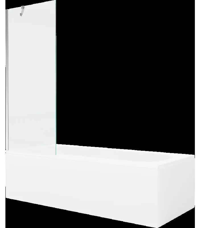 Mexen Vega obdĺžniková vaňa 160 x 70 cm s obkladom a 1-krídlovou sprchovou zástenou 70 cm, Transparentné, Chrómová - 550116070X9