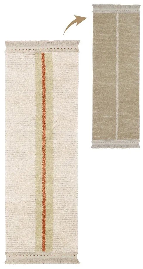 Béžový bavlnený behúň 80x230 cm Duetto Sage – Lorena Canals