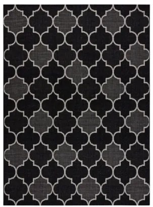 Koberec SIZAL FLOORLUX 20607 marokánsky, trellis - čierny, strieborný