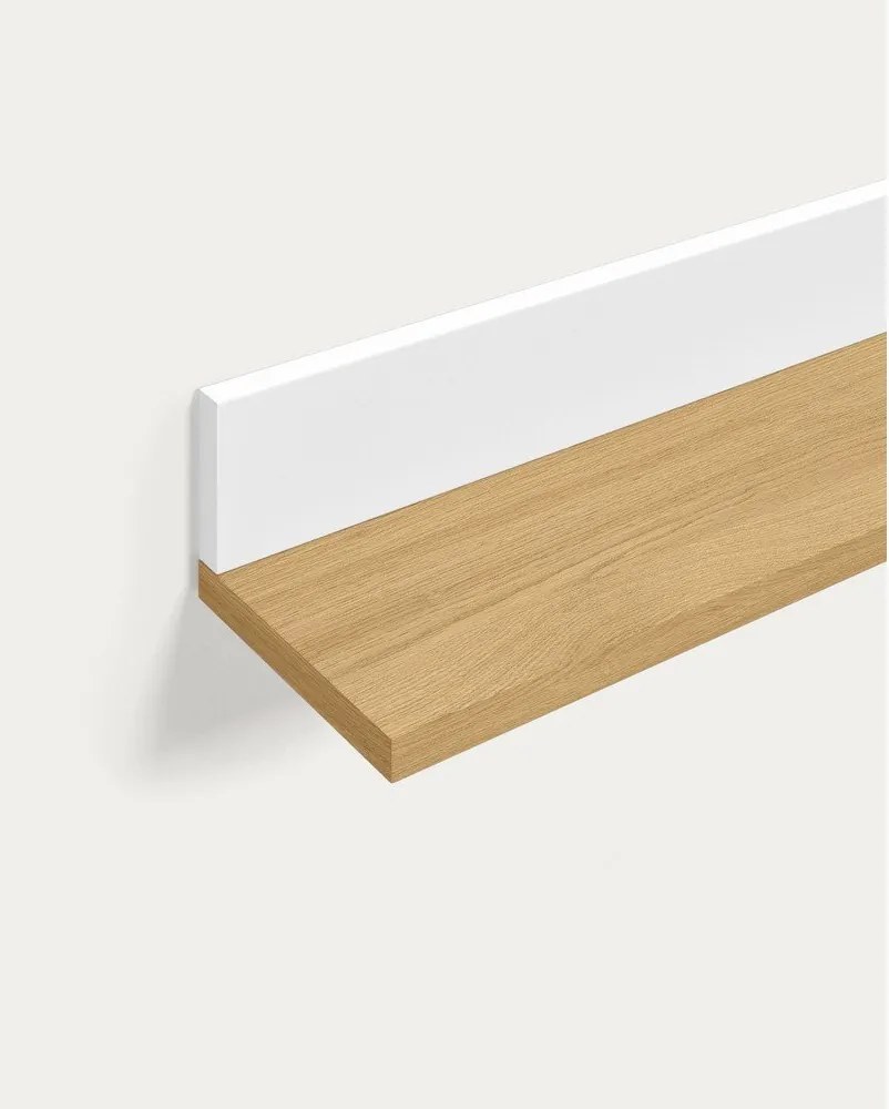 Biela/v prírodnej farbe police v dekore duba 120 cm Abilen – Kave Home