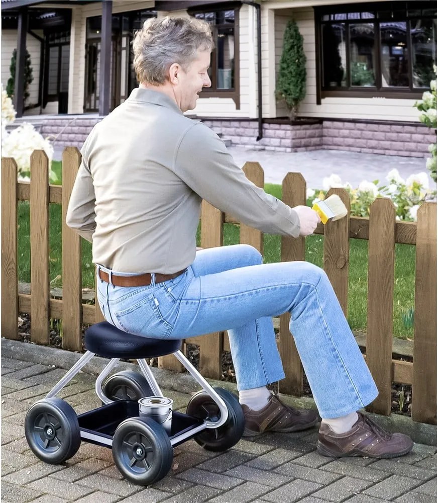 Čierna/sivá záhradná stolička Secura – Maximex