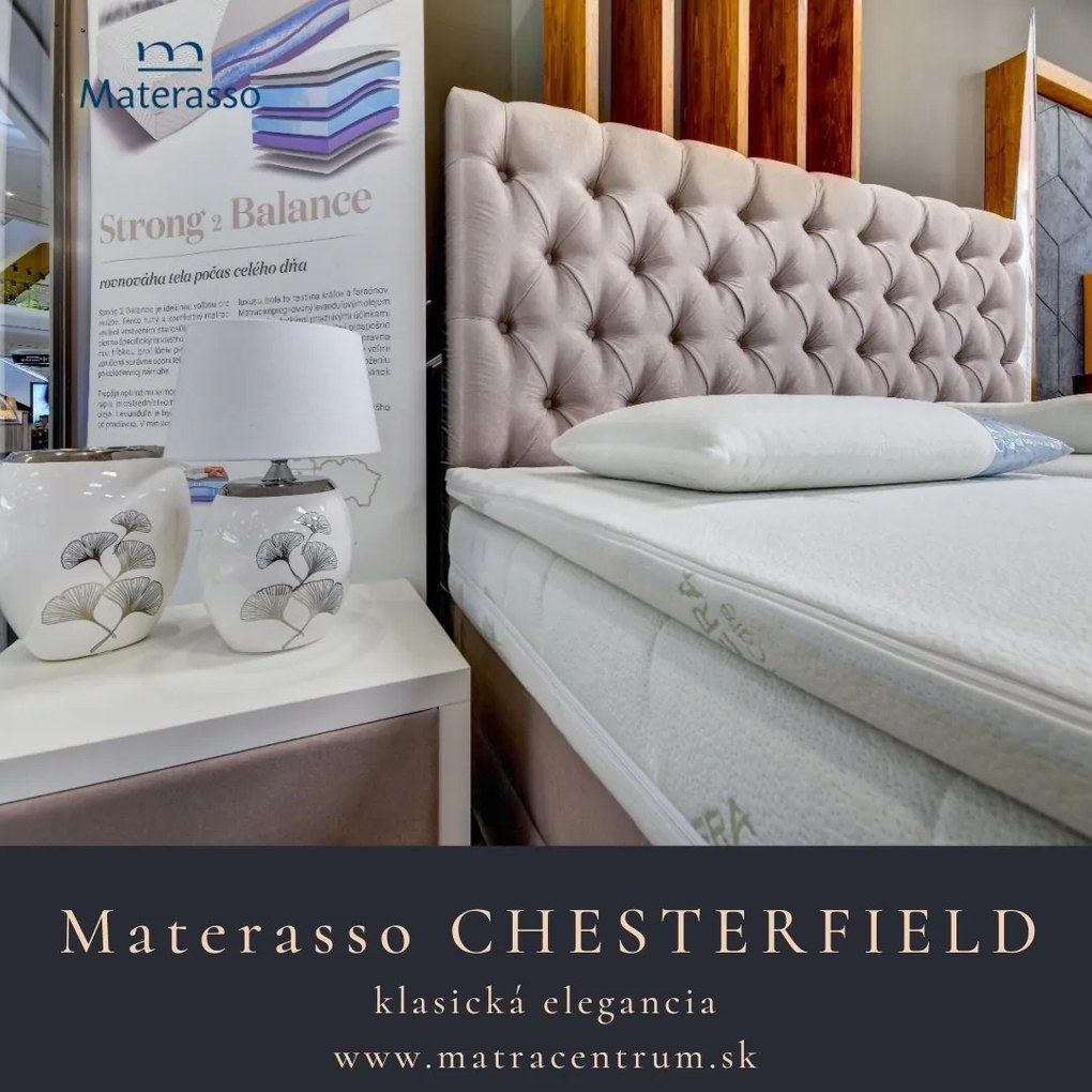 Materasso Posteľ Chesterfield, 160 x 200 cm, Design Bed, Cenová kategória "C"