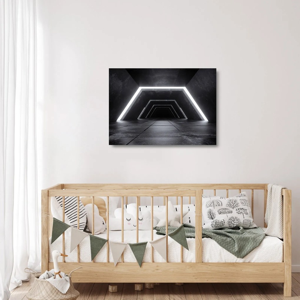 Sklenený obraz - Futuristický tunel (70x50 cm)