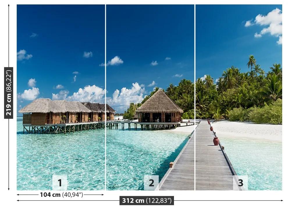 Fototapeta Vliesová Pláž maldivy 208x146 cm