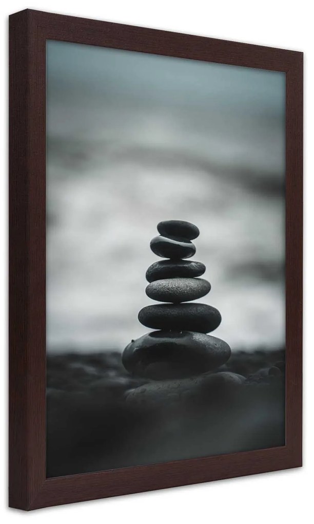 Gario Plagát Hromada kameňov v sivej farbe Farba rámu: Bez rámu, Rozmery: 40 x 60 cm