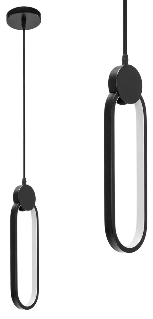 Toolight - LED závesné stropné kruhové svietidlo APP851-CP, čierna, OSW-07020