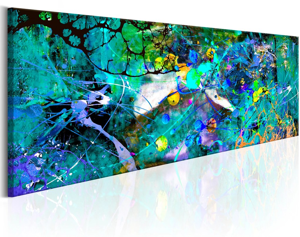 Artgeist Obraz - Sapphire Jungle Veľkosť: 120x40, Verzia: Na talianskom plátne