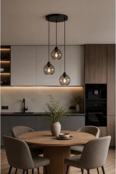 Luster na lanku UNO 3xE27/60W/230V čierna