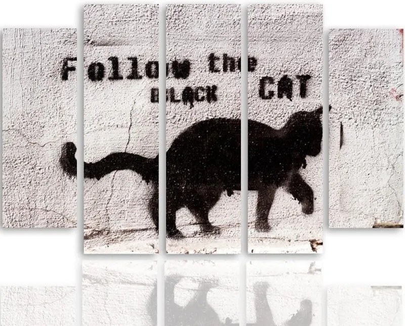 CARO Obraz na plátne - Black Cat 150x100 cm