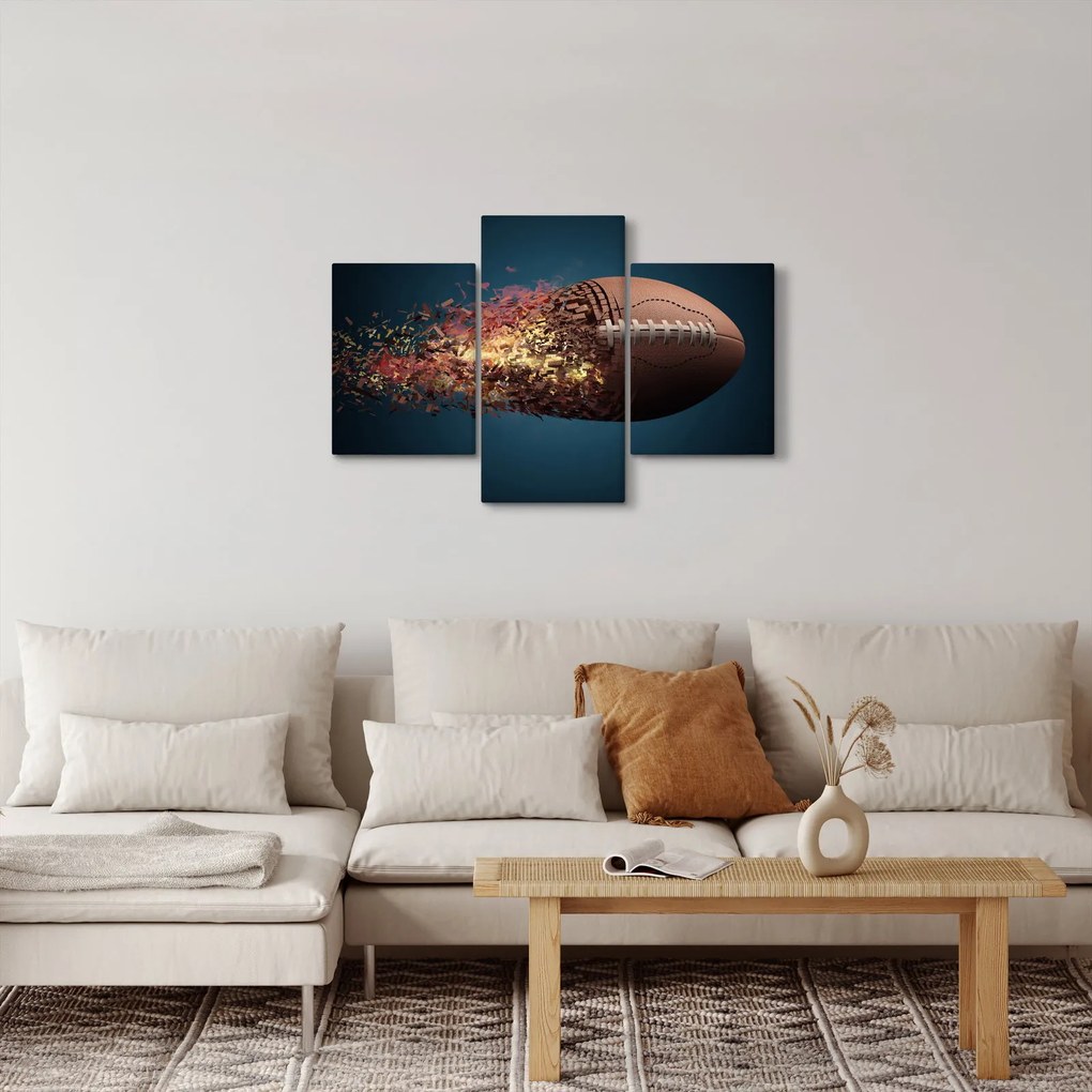 Obraz - Ragbyová lopta v akcii (90x60 cm)