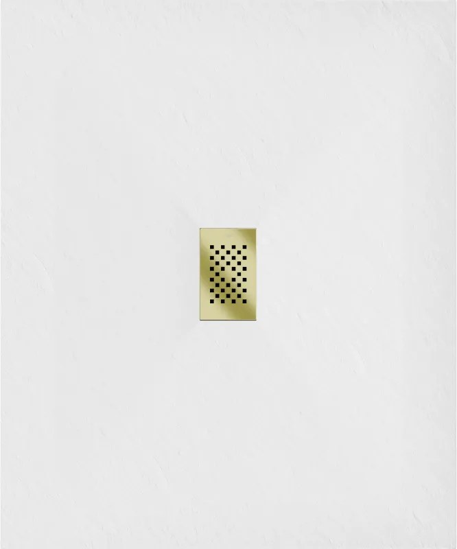 Mexen Hugo, obdĺžniková sprchová vanička SMC 110 x 100 cm, biela, zlatá krytka, 42101011-G